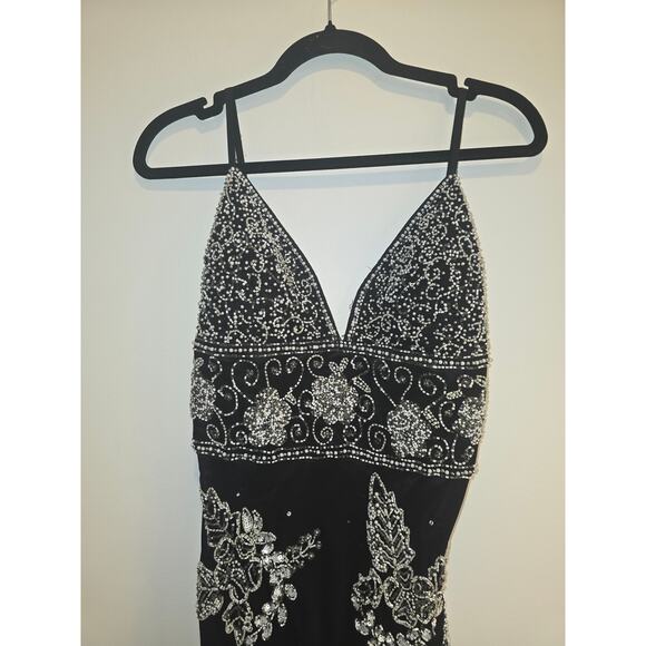 Camille Beautiful Black Beaded Long Dress Size S- Preloved - Picture 2 of 10
